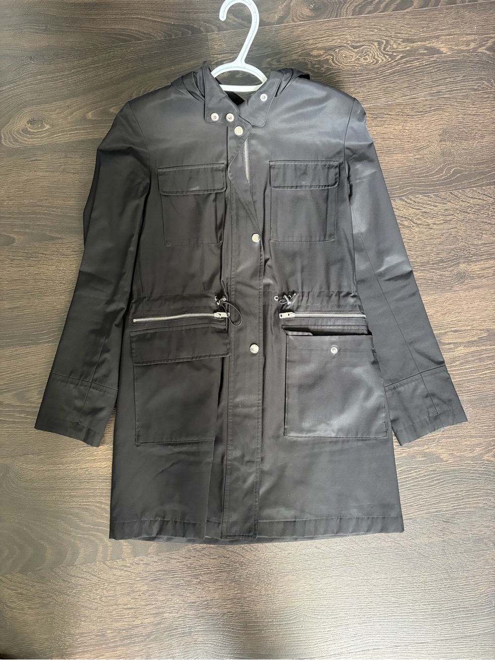 DKNY trench coat with hood